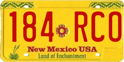 NM license plate 184RCO