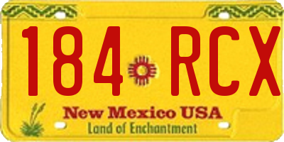 NM license plate 184RCX