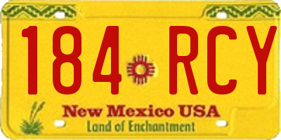 NM license plate 184RCY