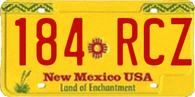 NM license plate 184RCZ