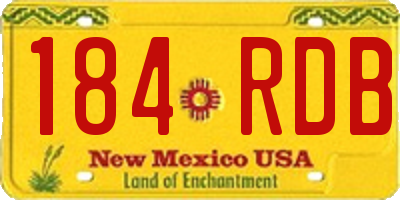 NM license plate 184RDB