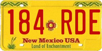 NM license plate 184RDE