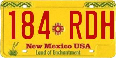 NM license plate 184RDH