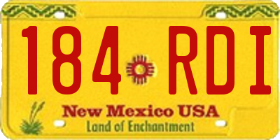 NM license plate 184RDI