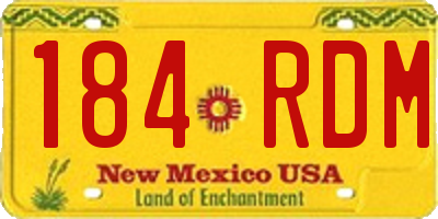 NM license plate 184RDM