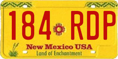 NM license plate 184RDP