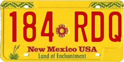 NM license plate 184RDQ