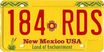 NM license plate 184RDS