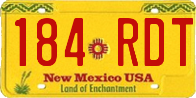NM license plate 184RDT