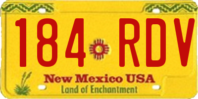 NM license plate 184RDV
