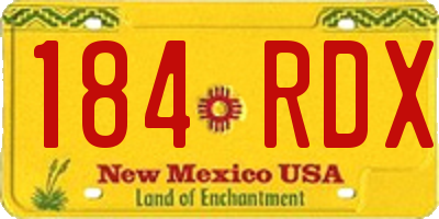 NM license plate 184RDX