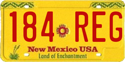 NM license plate 184REG