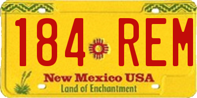 NM license plate 184REM