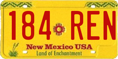NM license plate 184REN