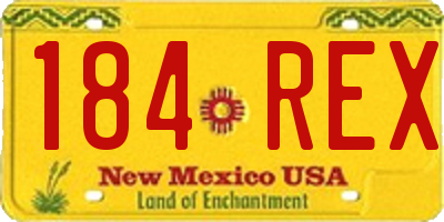 NM license plate 184REX