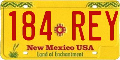 NM license plate 184REY