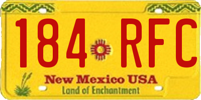NM license plate 184RFC