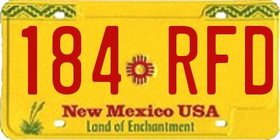 NM license plate 184RFD
