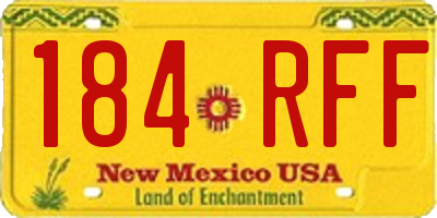 NM license plate 184RFF