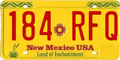 NM license plate 184RFQ