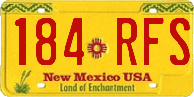 NM license plate 184RFS