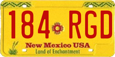 NM license plate 184RGD