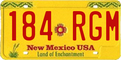 NM license plate 184RGM