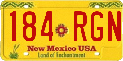 NM license plate 184RGN