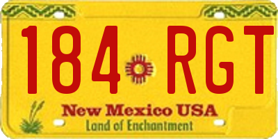 NM license plate 184RGT