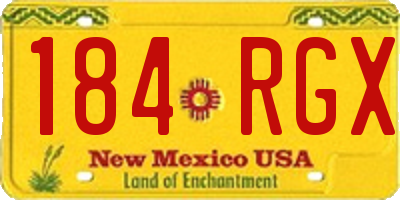 NM license plate 184RGX