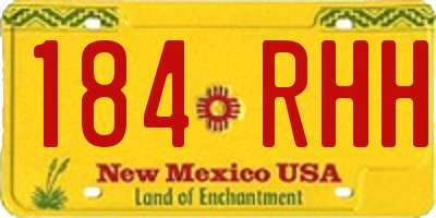 NM license plate 184RHH