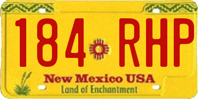 NM license plate 184RHP