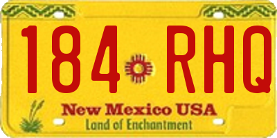 NM license plate 184RHQ