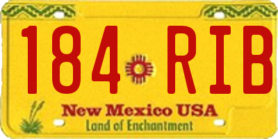 NM license plate 184RIB
