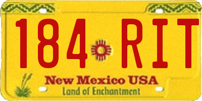 NM license plate 184RIT