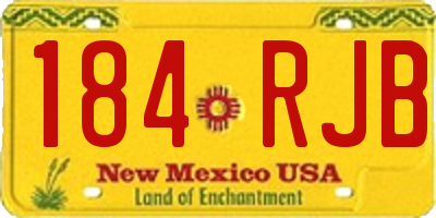 NM license plate 184RJB