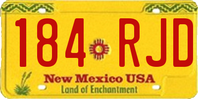 NM license plate 184RJD