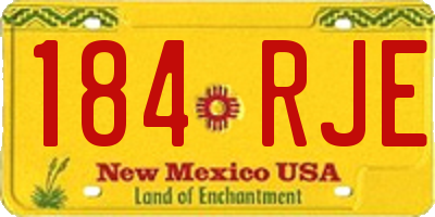 NM license plate 184RJE