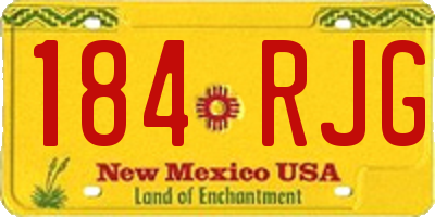 NM license plate 184RJG