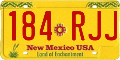 NM license plate 184RJJ