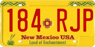 NM license plate 184RJP