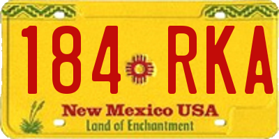 NM license plate 184RKA
