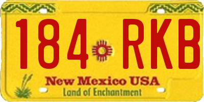 NM license plate 184RKB