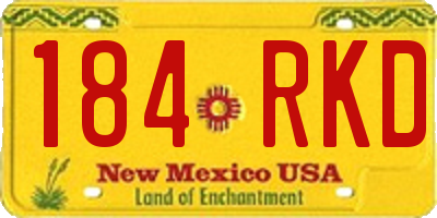 NM license plate 184RKD