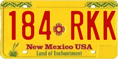 NM license plate 184RKK