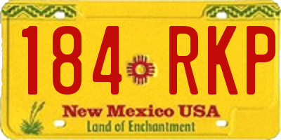 NM license plate 184RKP