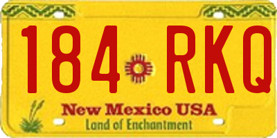 NM license plate 184RKQ