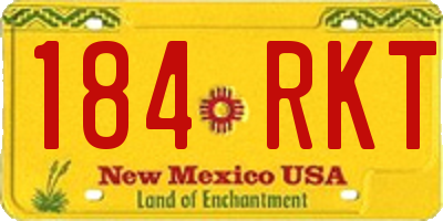 NM license plate 184RKT