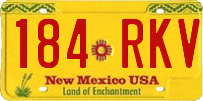 NM license plate 184RKV