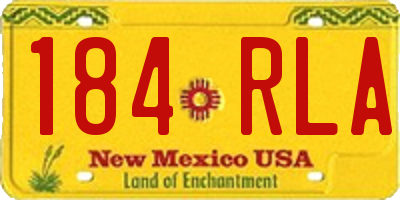 NM license plate 184RLA